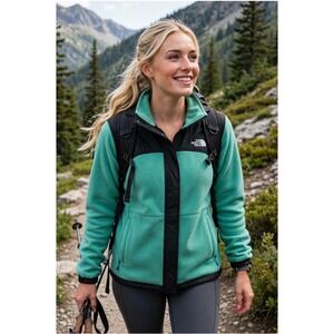 The North Face Tundra Full Zip Fleece Jacket Nebula Green NF0A87R9BOY size Large